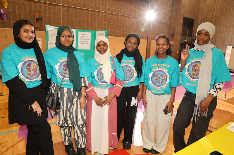 Students in WHJESP S.T.E.A.M. Fair t-shirts at the event